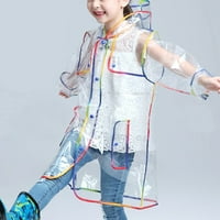 Бебешка облека за девојчиња Детска Мода Со Качулка Транспарентно виножито Дебел мантил За дожд Фрагарн