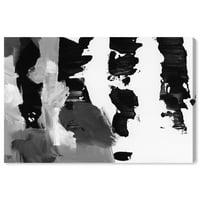 Wynwood Studio Апстрактна wallидна уметност платно ја отпечати „Pronto црно -белата“ боја - црна, бела