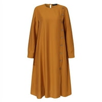 Жени Обични Цврсти Муслимански Абаја Блузи Со Целосен Ракав Ретро Кошула Блуза