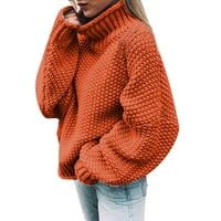 Жени Надвор Од Рамениот Џемпер Обичен Плетен Цврст Пуловер Со Долги Ракави Ве Молиме Купете Една Или Две Големини Поголеми