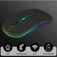 2.4 GHz & Bluetooth Глувчето, Полнење Безжичен Глушец за нова Bluetooth Безжичен Глушец за Лаптоп Mac Компјутер Таблет Андроид