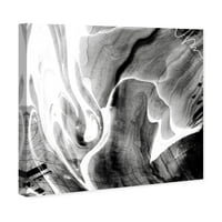 Ноар песок и бранови Апстрактна wallидна уметност Печати бело 20x20