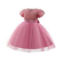 Sdjma девојки бебе долго здолниште цврсто принцеза куглани фустан фустан со здолниште фустан