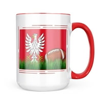 Неонблонд Фудбал Со Знаме регионот Мазовија полска кригла подарок за љубителите На Кафе Чај