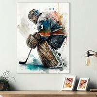 Дизајнрт хокеј голман за време на играта v платно wallидна уметност