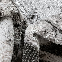Добро ткаени ретро геометриски бранови на Фермонт Ралф, сив глам текстуриран куп 7'10 9'10 Област килим