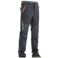 хунпа панталони за мажи боја блок зимски топло наредени панталони за пешачење ветроупорни панталони за вежбање со џебови