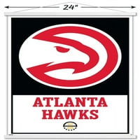 Атланта Хокс-Лого Ѕид Постер Со Магнетна Рамка, 22.375 34