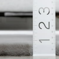 Добро ткаени опалски сртот текстурирано цврсто сиво модерно крзно од фау 3'11 тркалезен килим