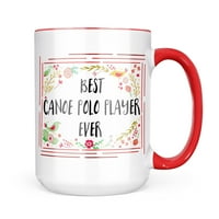 Неонблонд Среќен Цветен Граничен Кану Поло Играч кригла подарок за љубителите На Кафе Чај
