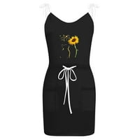 Финелиљубов Обични Летни Фустани Секојдневен Макси Фустан А-Линија Кратки Ракави Печатени Жолти XL