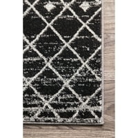 Нулум Марокан Блит Тркач килим, 2 '6 6', црно
