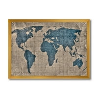 Дизајн на „Антички светски мапа I 'Рустикален врамен уметнички принт